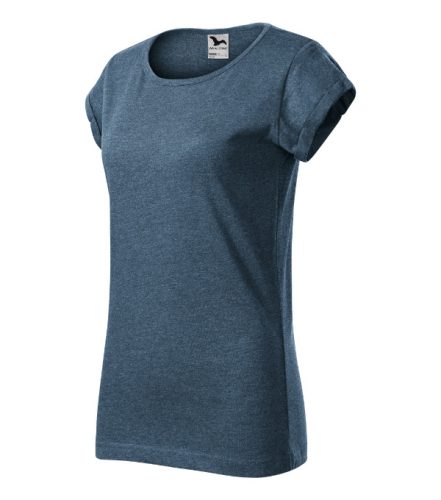 Malfini Fusion - Kerek nyakú, laza szabású női póló - Sötétdenim melírozott - 2XL