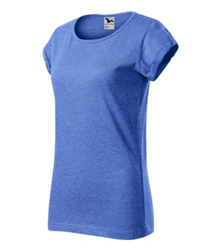 Malfini Fusion - Kerek nyakú, laza szabású női póló - Kék melírozott - 2XL