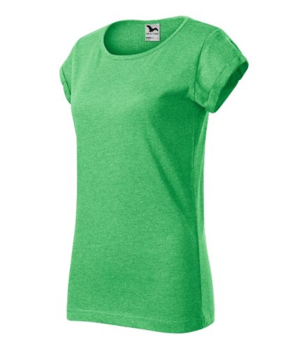 Malfini Fusion - Kerek nyakú, laza szabású női póló -  Zöld melírozott - 2XL