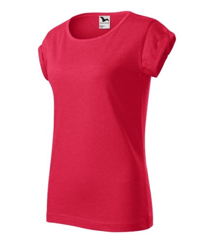 Malfini Fusion - Kerek nyakú, laza szabású női póló - Piros melírozott - 2XL