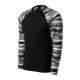 Malfini Camouflage LS - Kerek nyakú, hosszú, terepszínű ujjú unisex póló - Szürke terepszín - S