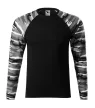 Malfini Camouflage LS - Kerek nyakú, hosszú, terepszínű ujjú unisex póló - Szürke terepszín - L