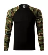 Malfini Camouflage LS - Kerek nyakú, hosszú, terepszínű ujjú unisex póló - Barna terepszín - 2XL