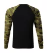 Malfini Camouflage LS - Kerek nyakú, hosszú, terepszínű ujjú unisex póló - Zöld terepszín - L