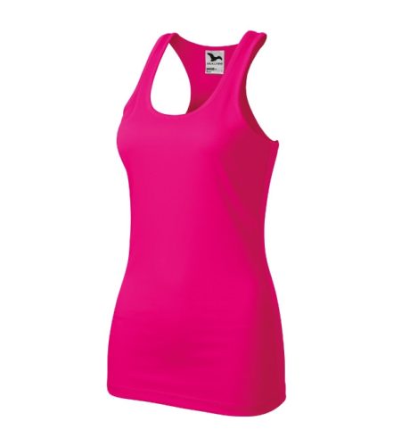 Malfini Racer - Mélyebb, kerek nyakkivágású, sport-hátú női atléta - Neon rózsaszín - 2XL