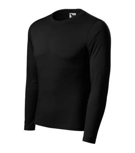 Malfini Pride - Kerek nyakú, hosszú ujjú unisex póló - Fekete - XS