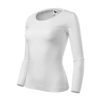   Malfini Fit-T LS - Mélyebb, kerek nyakkivágású, hosszú ujjú női póló - Fehér - XS