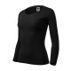Malfini Fit-T LS - Mélyebb, kerek nyakkivágású, hosszú ujjú női póló - Fekete - XL