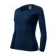 Malfini Fit-T LS - Mélyebb, kerek nyakkivágású, hosszú ujjú női póló - Tengerészkék - XS