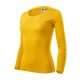 Malfini Fit-T LS - Mélyebb, kerek nyakkivágású, hosszú ujjú női póló - Sárga - XS