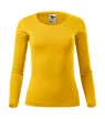 Malfini Fit-T LS - Mélyebb, kerek nyakkivágású, hosszú ujjú női póló - Sárga - XL