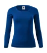Malfini Fit-T LS - Mélyebb, kerek nyakkivágású, hosszú ujjú női póló - Királykék - XS