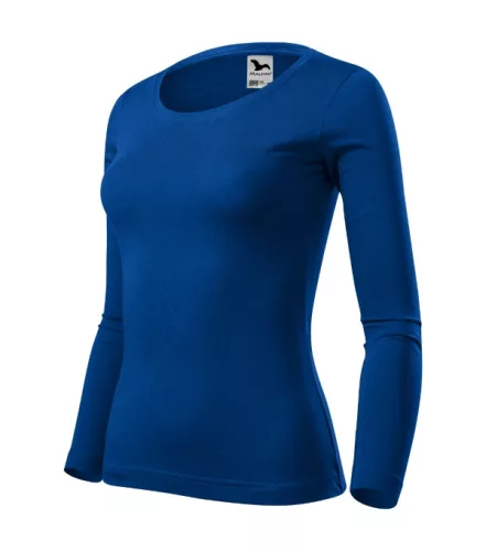 Malfini Fit-T LS - Mélyebb, kerek nyakkivágású, hosszú ujjú női póló - Királykék - XL