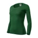 Malfini Fit-T LS - Mélyebb, kerek nyakkivágású, hosszú ujjú női póló - Üvegzöld - XS