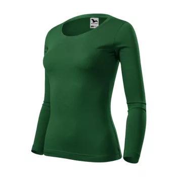  Malfini Fit-T LS - Mélyebb, kerek nyakkivágású, hosszú ujjú női póló - Üvegzöld - L