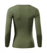 Malfini Fit-T LS - Mélyebb, kerek nyakkivágású, hosszú ujjú női póló - Khaki - XL