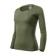 Malfini Fit-T LS - Mélyebb, kerek nyakkivágású, hosszú ujjú női póló - Khaki - 2XL