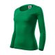 Malfini Fit-T LS - Mélyebb, kerek nyakkivágású, hosszú ujjú női póló - Fűzöld - XS
