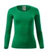 Malfini Fit-T LS - Mélyebb, kerek nyakkivágású, hosszú ujjú női póló - Fűzöld - 2XL