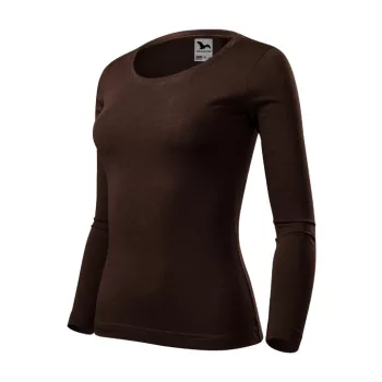   Malfini Fit-T LS - Mélyebb, kerek nyakkivágású, hosszú ujjú női póló - Kávé - XS