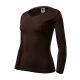 Malfini Fit-T LS - Mélyebb, kerek nyakkivágású, hosszú ujjú női póló - Kávé - XS