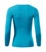 Malfini Fit-T LS - Mélyebb, kerek nyakkivágású, hosszú ujjú női póló - Türkiz - XS