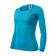 Malfini Fit-T LS - Mélyebb, kerek nyakkivágású, hosszú ujjú női póló - Türkiz - 2XL