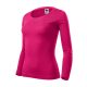 Malfini Fit-T LS - Mélyebb, kerek nyakkivágású, hosszú ujjú női póló - Málna - XS