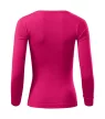 Malfini Fit-T LS - Mélyebb, kerek nyakkivágású, hosszú ujjú női póló - Málna - XS