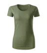 Malfini Origin (GOTS) - Keskeny nyakkivágású, biopamut női póló - Khaki - XL