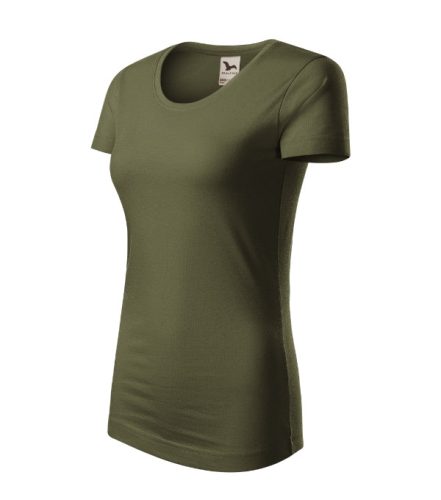 Malfini Origin (GOTS) - Keskeny nyakkivágású, biopamut női póló - Military - 2XL