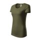 Malfini Origin (GOTS) - Keskeny nyakkivágású, biopamut női póló - Military - 2XL