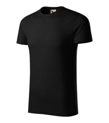 Malfini Native (GOTS) - Keskeny nyakkivágású, biopamut férfi póló - Fekete - 2XL