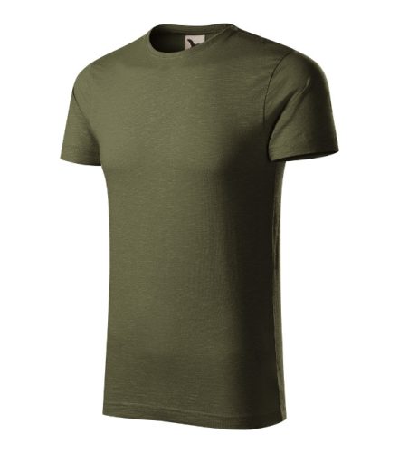 Malfini Native (GOTS) - Keskeny nyakkivágású, biopamut férfi póló - Military - 2XL