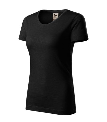 Malfini Native (GOTS) - Keskeny nyakkivágású, biopamut női póló - Fekete - 2XL