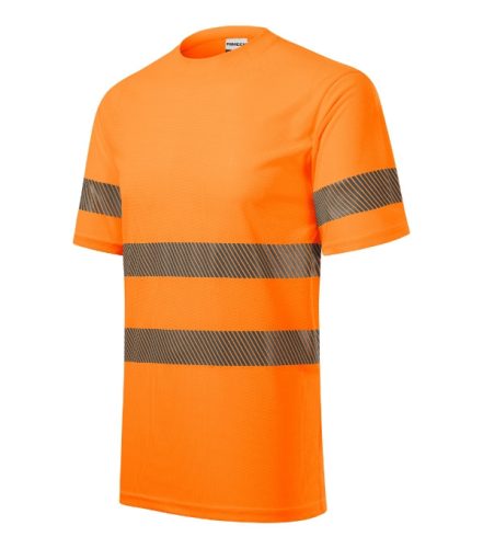 Rimeck HV Dry - Jólláthatósági ruházat, szegmentált fényvisszaverő csíkos unisex póló - Fluoreszkáló narancssárga - S