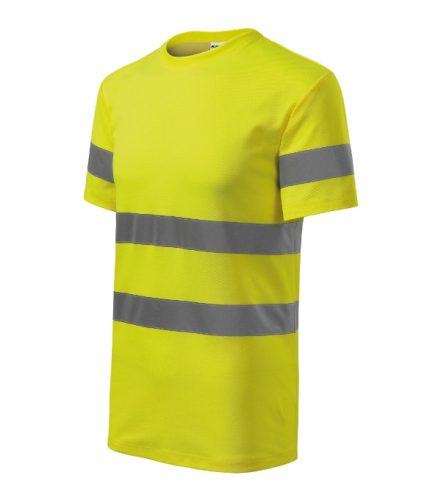 Rimeck HV Protect - Jólláthatósági ruházat, 3M fényvisszaverő csíkos unisex póló - Fluoreszkáló sárga - S