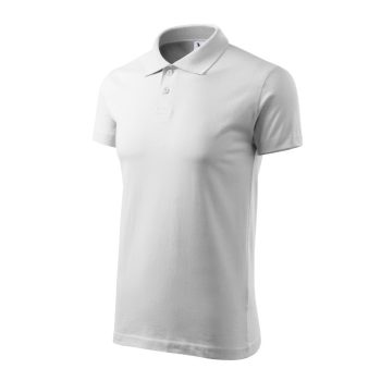   Malfini Single J. - Pamut férfi galléros póló - Fehér - M