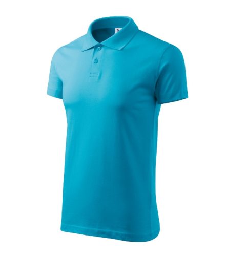 Malfini Single J. - Pamut férfi galléros póló - Türkiz - 2XL