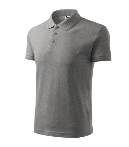 Malfini Pique Polo - Pique férfi galléros póló - Világosszürke melírozott - XL