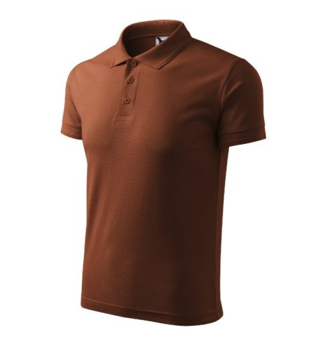 Malfini Pique Polo - Pique férfi galléros póló - Csokoládébarna - 3XL