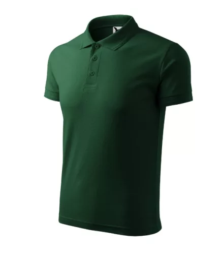 Malfini Pique Polo - Pique férfi galléros póló - Sötétzöld - S