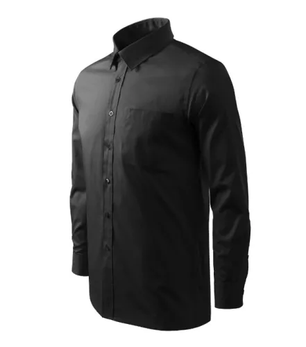 Malfini Style LS - Egyenes szabású, hosszú ujjú férfi ing - Fekete - L