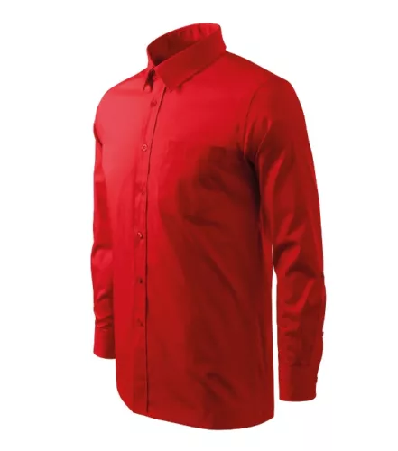 Malfini Style LS - Egyenes szabású, hosszú ujjú férfi ing - Piros - XL
