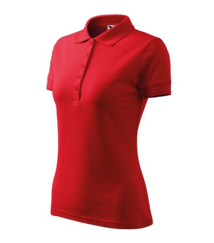 Malfini Pique Polo - Szűkített szabású női galléros póló - Piros - 3XL