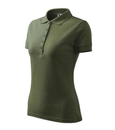 Malfini Pique Polo - Szűkített szabású női galléros póló - Khaki - XS