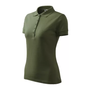   Malfini Pique Polo - Szűkített szabású női galléros póló - Khaki - S