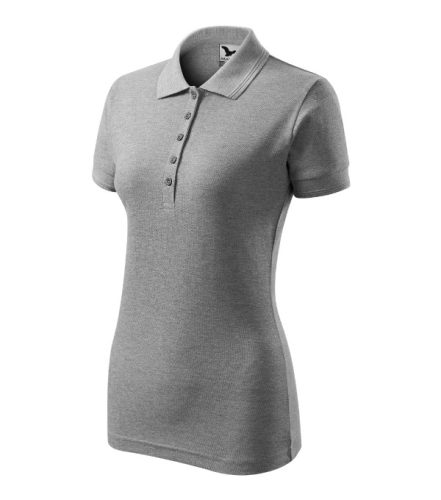 Malfini Pique Polo - Szűkített szabású női galléros póló - Sötétszürke melírozott - 2XL
