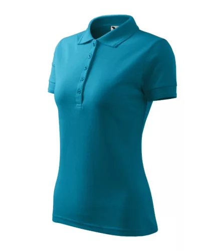 Malfini Pique Polo - Szűkített szabású női galléros póló - Sötét türkiz - 2XL