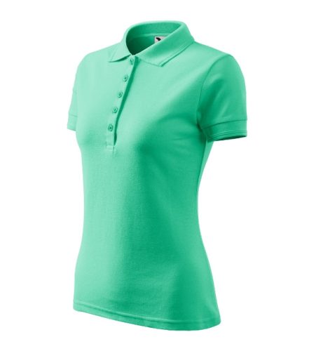 Malfini Pique Polo - Szűkített szabású női galléros póló - Menta - XS